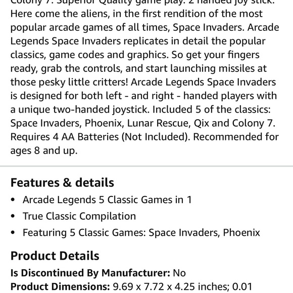 Joystick game space invaders see picture for games and more information - Picture 2 of 3